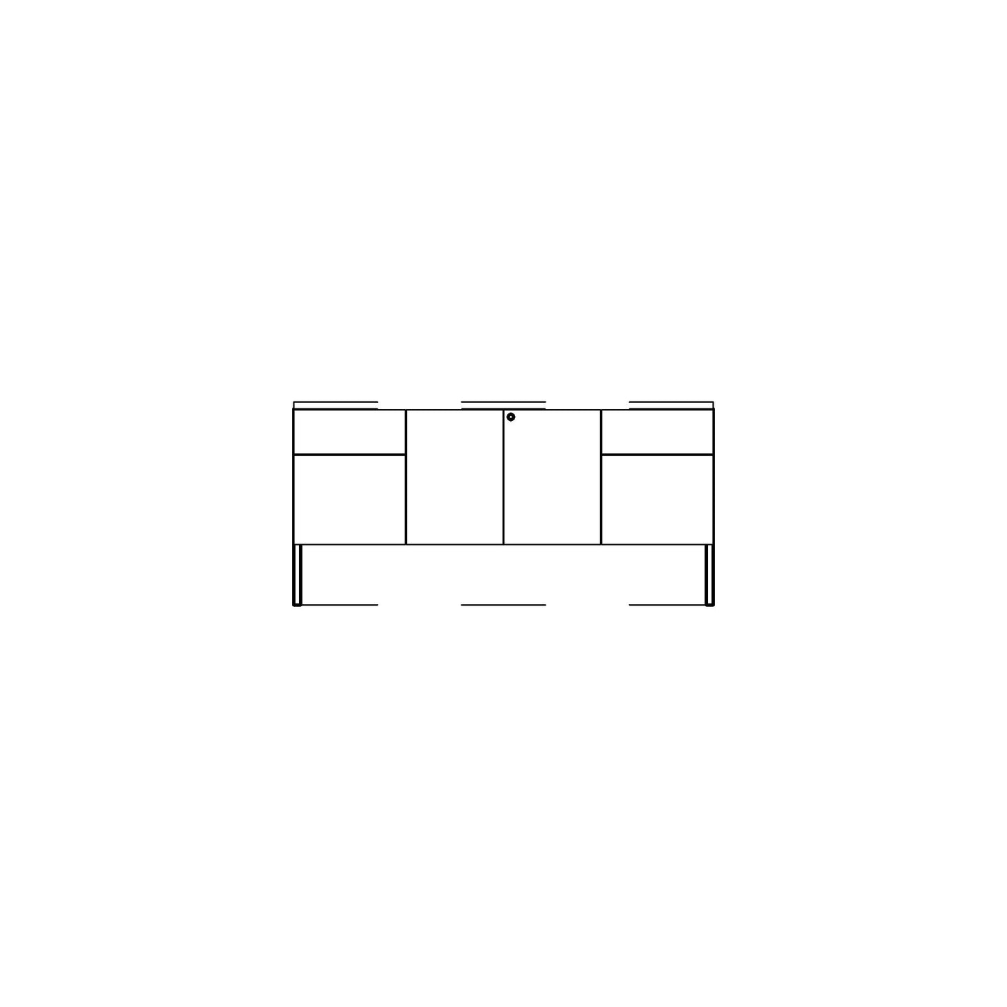 Casegoods Credenza Center Storage Family for Revit 2024