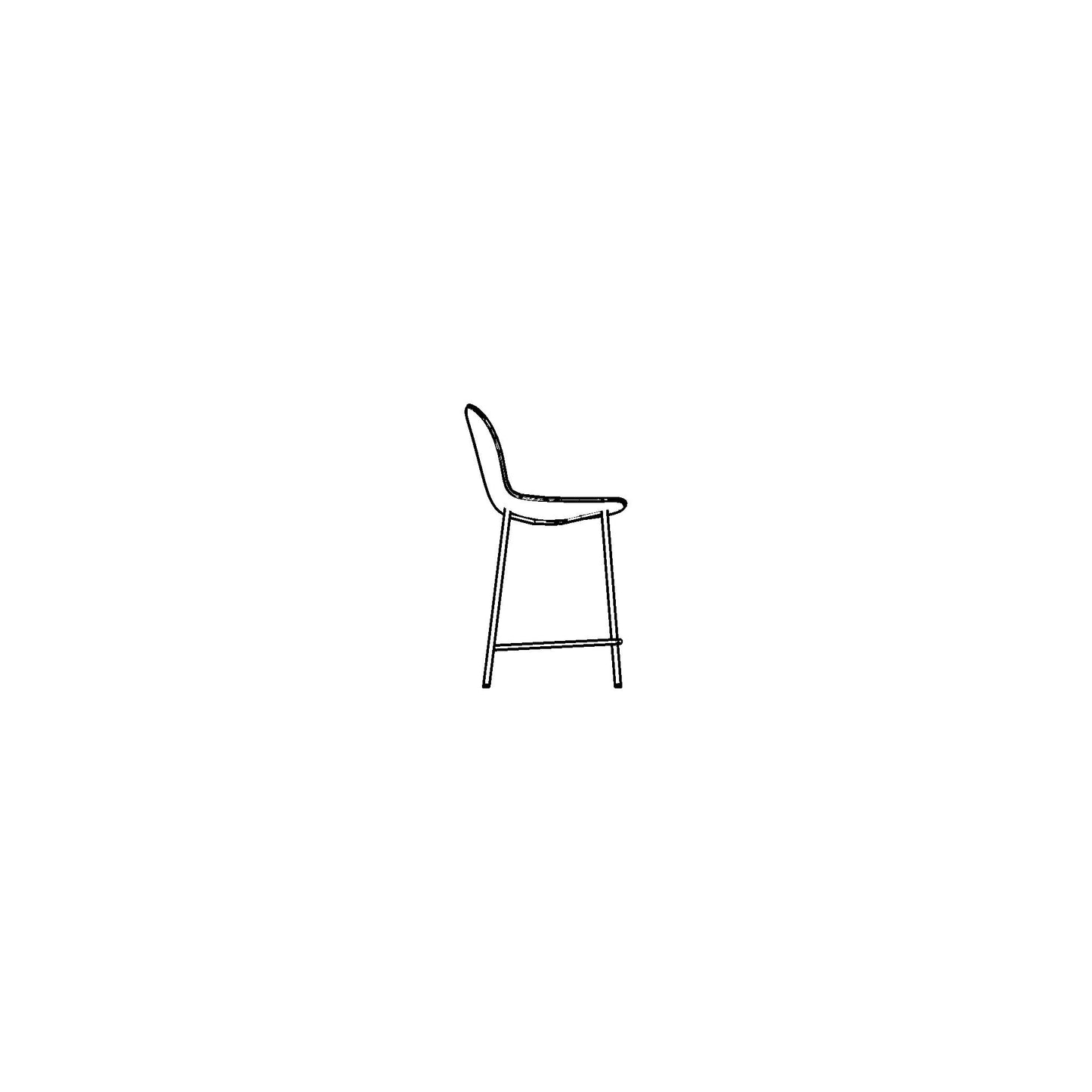 Metal Four-Leg Stool Base Family for Revit 2024
