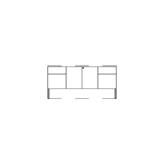 Casegoods Credenza Center Storage Family for Revit 2024