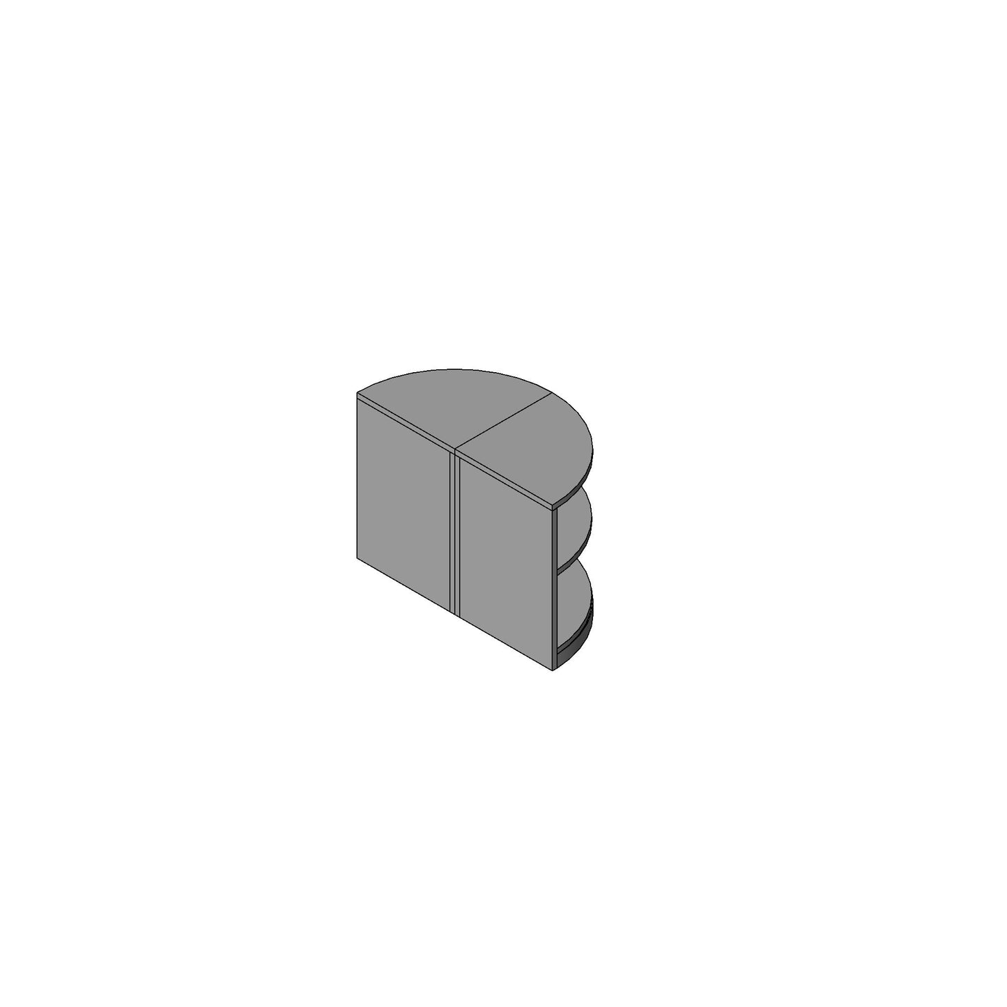 Wedge Storage Bookcase Family for Revit 2024