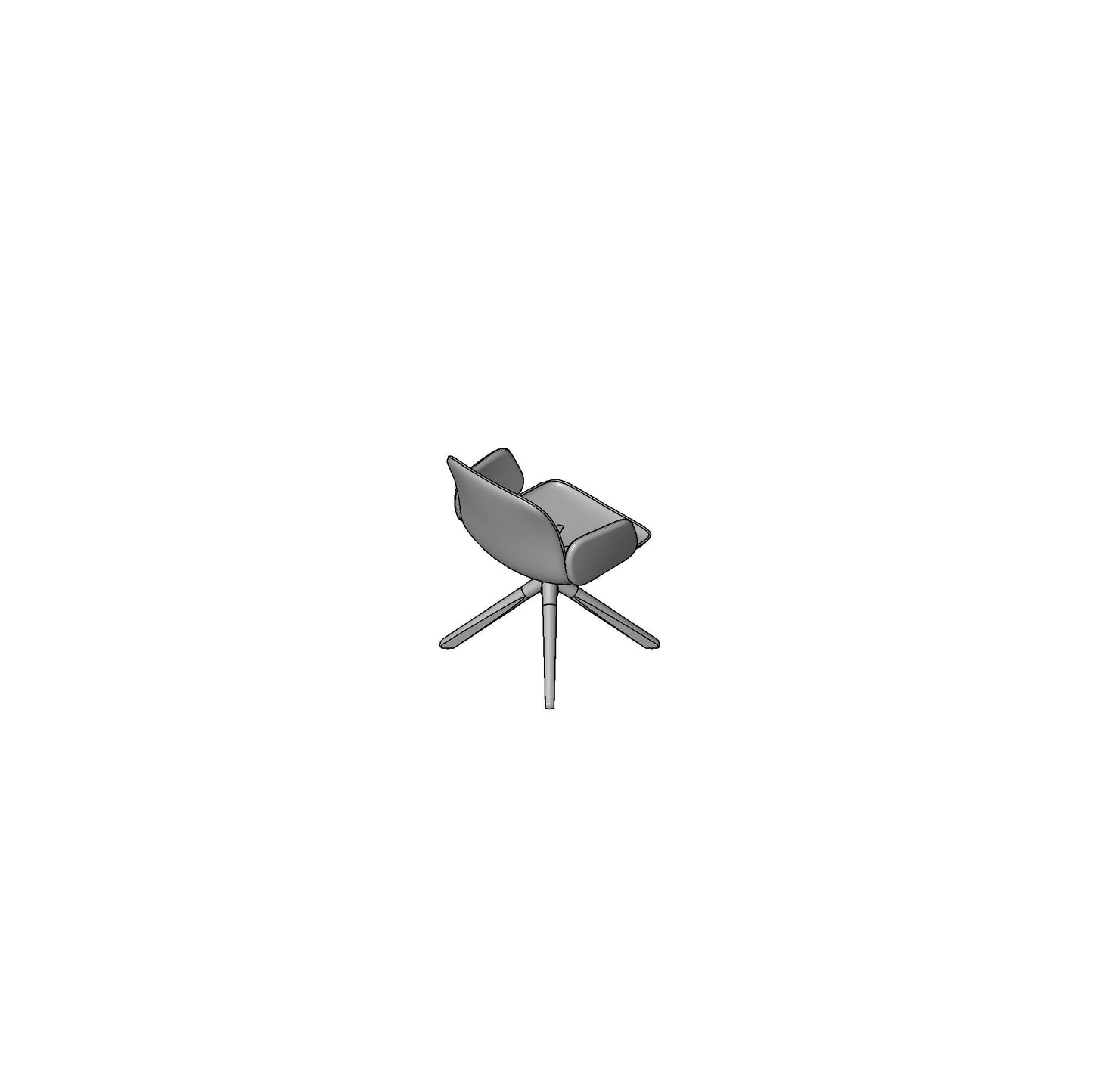 Guest Chair Wood Base Family for Revit 2024